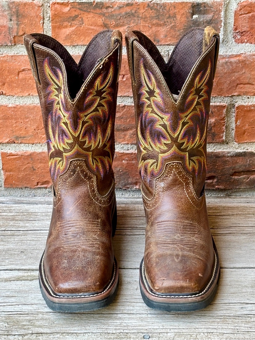 Justin Women’s Steel Toe Leather Work Western Cowboy Boots WKL4682 Sz 6B - Picture 2 of 12